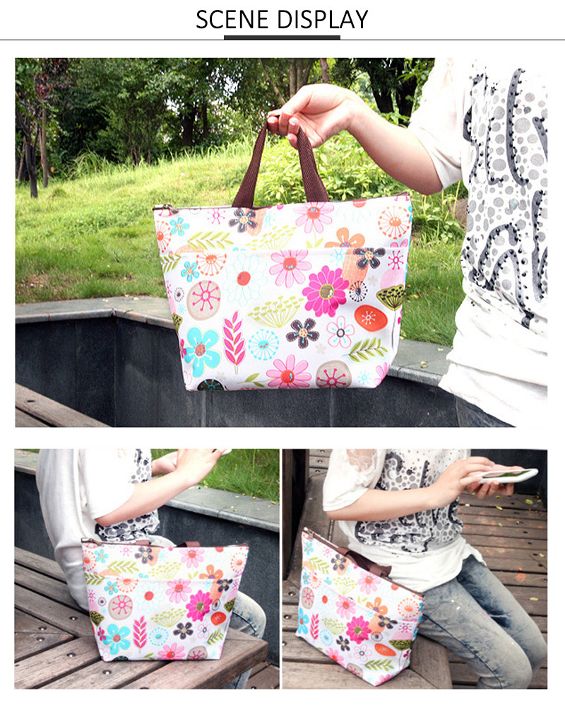 Reusable Oxford L34cm webbing buckle Thermal Lunch Bag