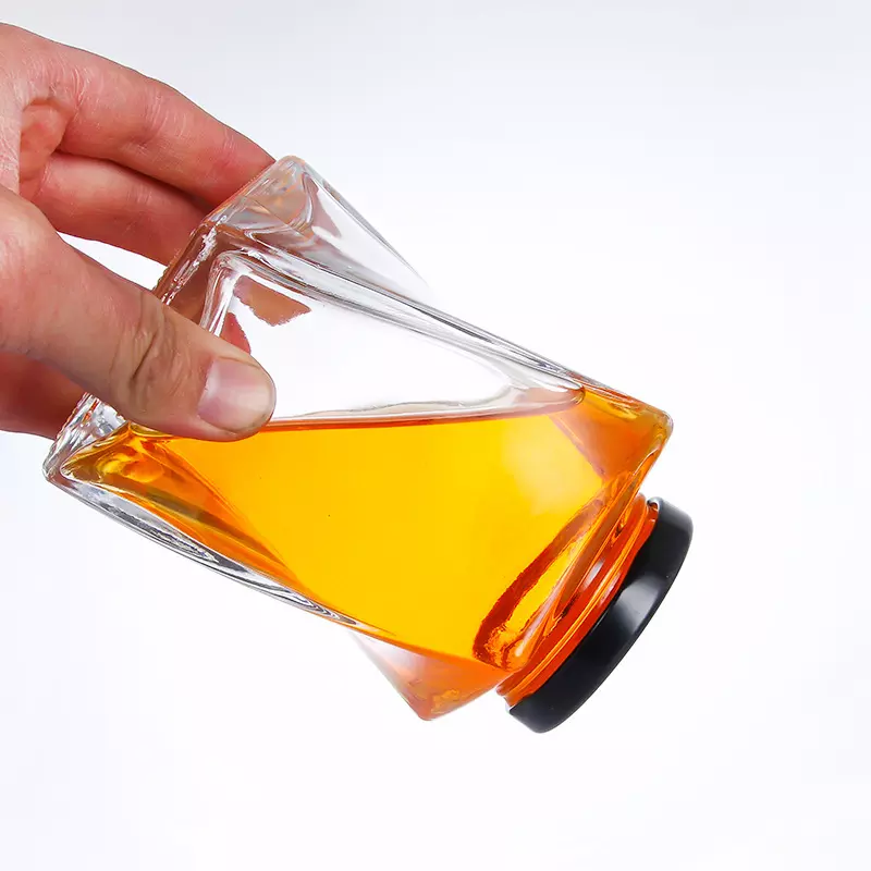 Vodka Storage Glass Jar with 330ml Capacity and Metal Cover