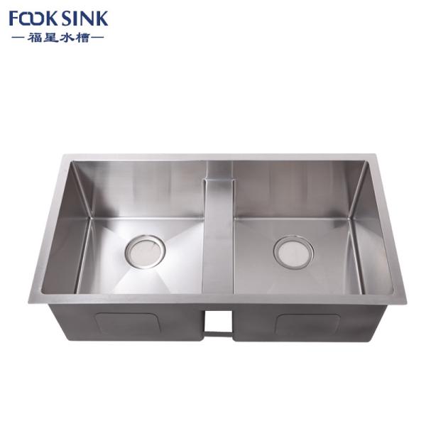 Buy cheap 33''X18''X10 Low Divide Stainless Steel Sink , Durable Double Bowl Kitchen Sink from wholesalers