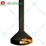 Indoor Home Wood Charcoal Ceiling Suspended Fireplace Black color