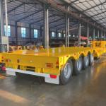 Tri Axle 80ton Lowboy Semi Trailer Detachable Gooseneck Lowbed Trailer For