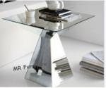 Modern Mirror Tables Furniture Steel Base Living Room Mirrored Accent Table