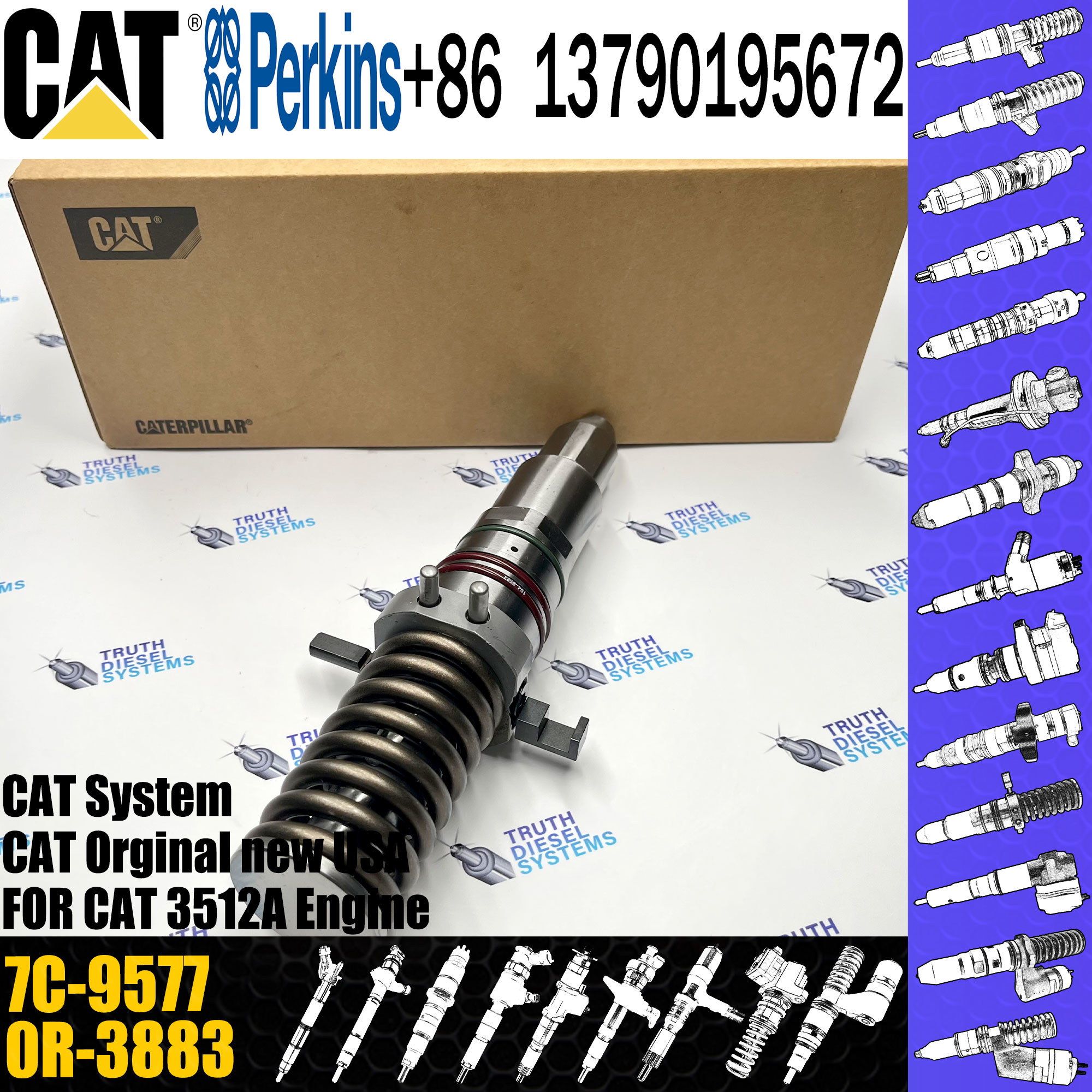 Diesel Common Rail Injector 0R-8338 OR-3051 7C-4174 7E-9983 7E-3384 9Y-4544 7C-9577 For C-A-T