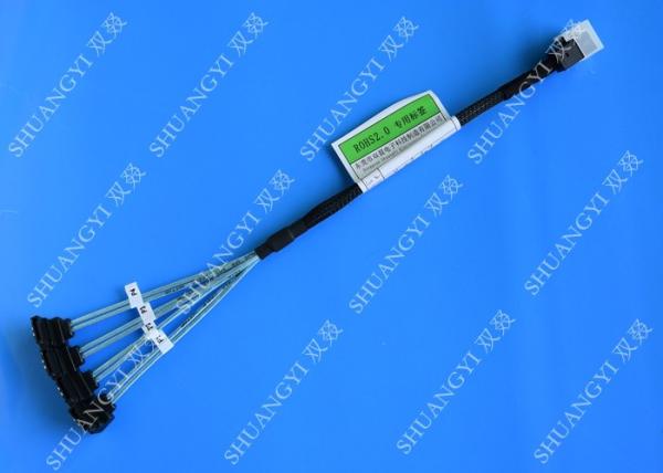 Buy cheap Blue SFF 8643 To 4 SATA SAS Hard Drive Cable Fanout 12gbps Flexible Design from wholesalers