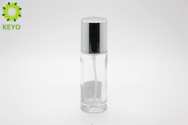 Buy cheap Straight Shoulder Empty Foundation Bottle With Pump 40ml Clear Glass Made from wholesalers