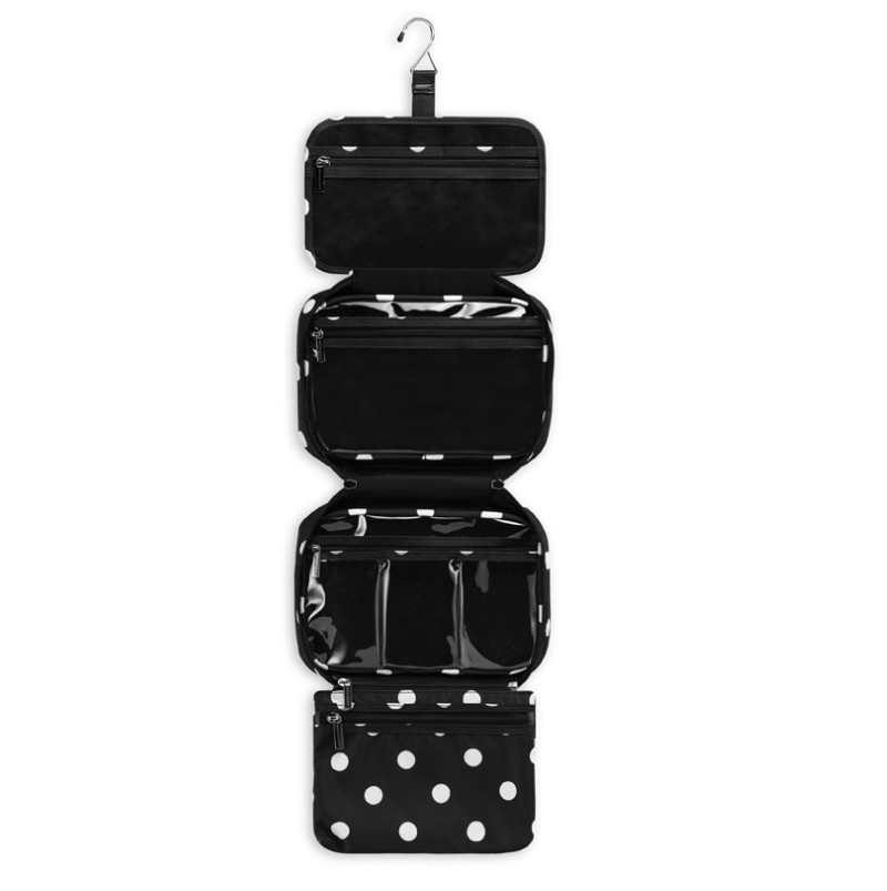 Wave Point Print Polyester Travel Toiletry Bag