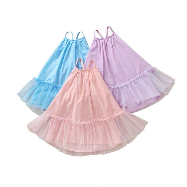 Buy cheap Children'S Dress Clothing Summer Princess Dress Solid Color Baby Sling Dress from wholesalers
