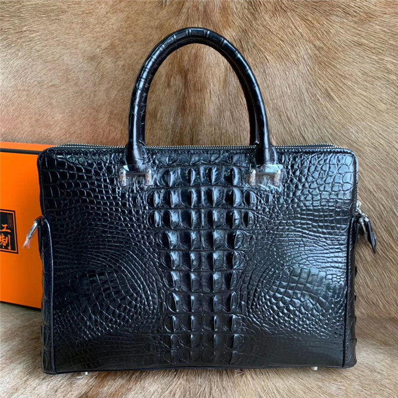 Exotic Real Crocodile Skin Businessmen Briefcase Working Handbag Genuine Alligator Leather Male Large Top-handle Bag
