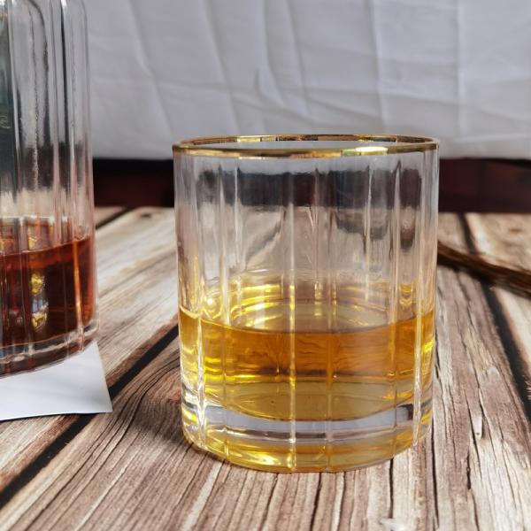 Buy cheap Customized Gold Rim Whole Set Handmade Whiskey Glass from wholesalers