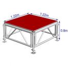 90*90cm Folding Organic Glass / Wooden Stage Platforms For Aluminum Stage Truss