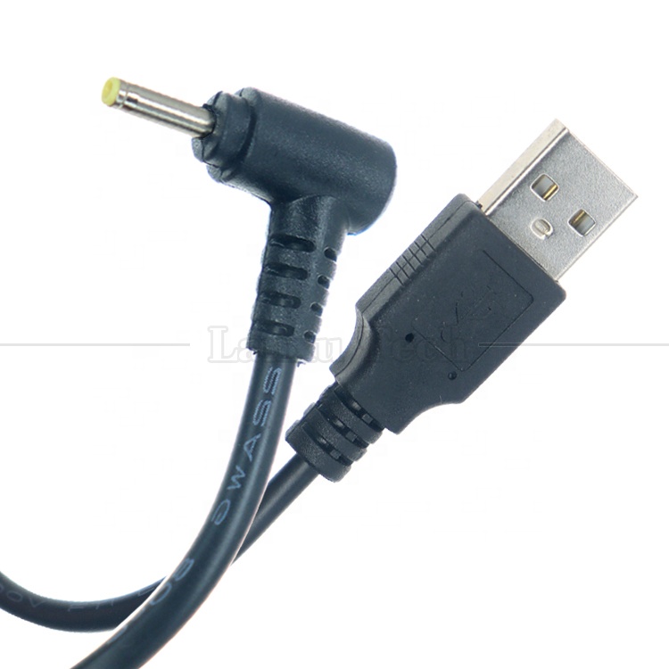90 Degree Right Angle USB A Male to Barrel Jack DC 2.5x0.7mm 3.5x1.35 5.5x2.5 5.5x2.1mm Charger Cable