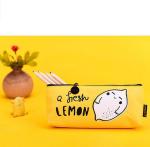 Cartoon Kids Student Pencil Pouches Polyester , Zipper Pencil Case Bag Yellow