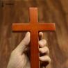 Buy cheap Holding Hand Olive Pine Wood Solid Unfinished Wooden Crosses , Wooden Pocket Crosses from wholesalers