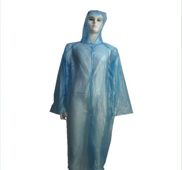 Buy cheap Transparent Mens Disposable Plastic Raincoat With Hood / Collar Comfortable from wholesalers