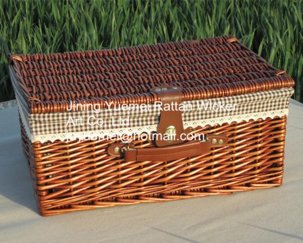 Buy cheap wicker storage basket with cover mat from wholesalers