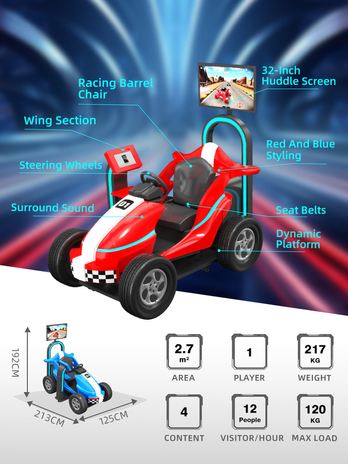 9D Kids Car Racing Game VR Driving Simulator For Amusement Park