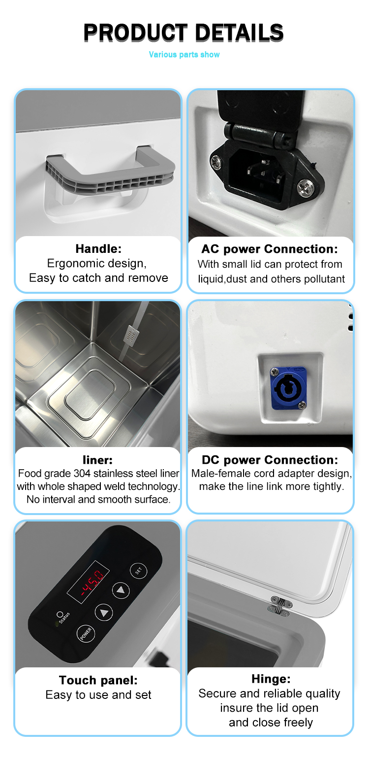 time 1 YEAR 25L Solar Portable 2-8 Degree Lab Medical Vaccine Refrigerator For Biomedical