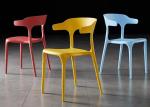 European Style Coloured Plastic Dining Chairs 50cm Blue Yellow Red