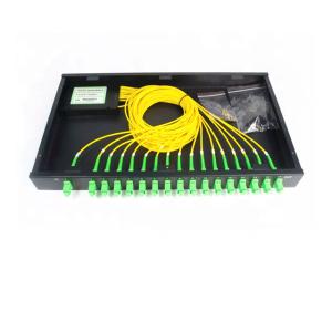 China Fixed Rack Mounted 1U 1X32 PLC Splitter FTTH Patch panel on sale