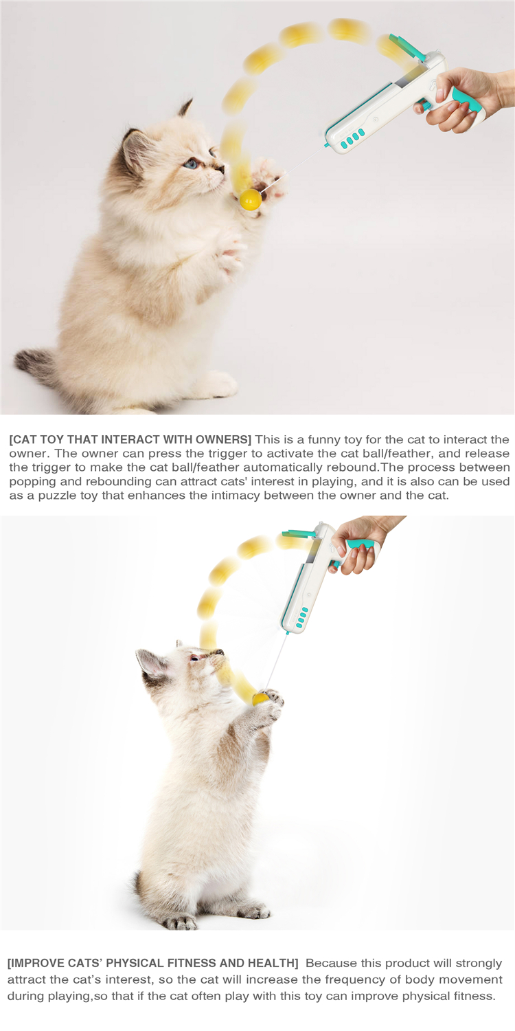 2021 New Products Custom Interactive Cat Toy Self-bouncing Feather Cat Tease Pet Toy