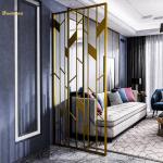 Buy cheap Golden Hairline Color Stainless Steel Screen Decoration Room Divider from wholesalers