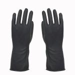 Black Safety Industrial Rubber Gloves Reusable For Additional Protection