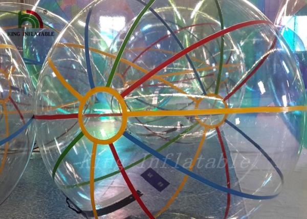 Buy cheap 1.0 mm PVC Inflatable Walk On Water Ball 2m Dia Soccer Ball With Colorful Stripes from wholesalers
