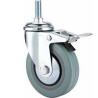 Buy cheap light duty 4" grey rubber caster total brake, 2.5 inch, 3 inch grey rubber castor, 4" PVC caster, rubber fixed caster from wholesalers