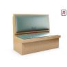 Buy cheap Closed Plywood PU Leather Upholstered Restaurant Booth Light Blue Commercial Seating from wholesalers
