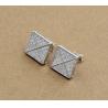 Buy cheap AAA CZ Solitaire Stud Earrings In Sterling Silver For Jewelry Making Square Earring Sterling Silver Cubic Zirconia from wholesalers