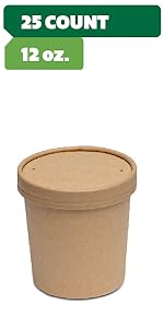 12 oz 25 kraft paper containers