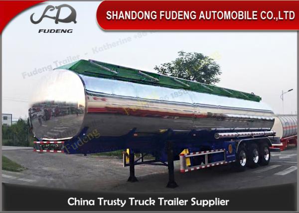 Buy cheap FUWA axle petrol fuel tanker semitrailer stainless steel tank trailer sale from wholesalers