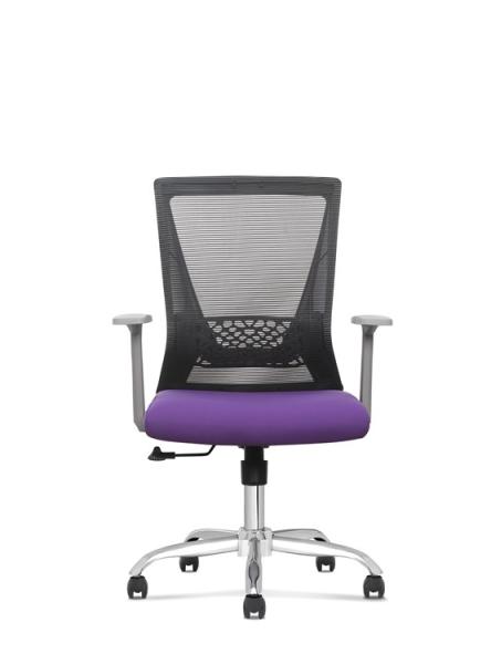 Purple mesh office chair mid-back PP office staff swivel chairs ergonomic