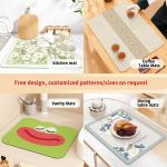 Customizable Cute Cartoon Pattern Kitchen Dish Drying Super Drainage Mat Make It