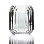 High Fashion "Wave" Top Embossed Smoke Ion Plating Glass Vase