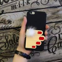 Buy cheap Hard PC Creative Red Nails Fingers Small Fox Hair Ball Cell Phone Case Cover For product