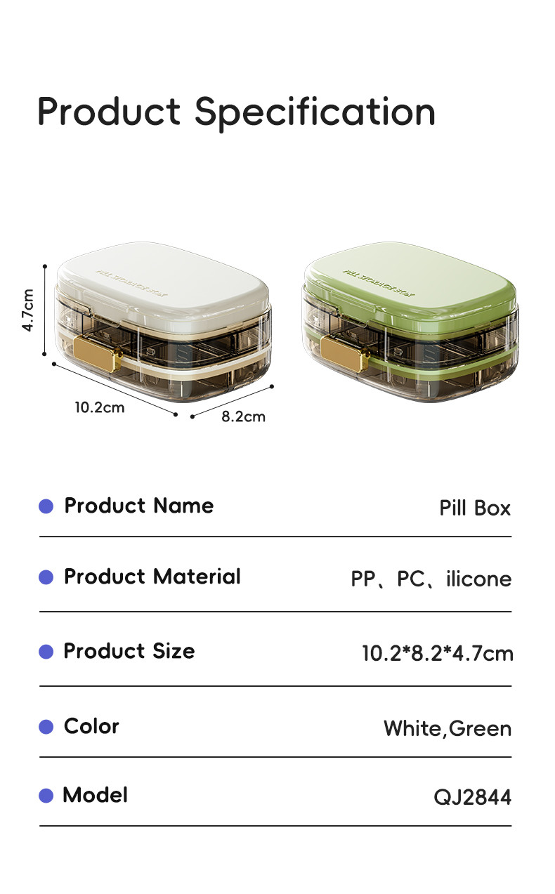 Custom Portable Plastic Mini Pocket weekly Pill Organizer portable am pm Travel Daily 7 Day Weekly transparent Pill Storage Box