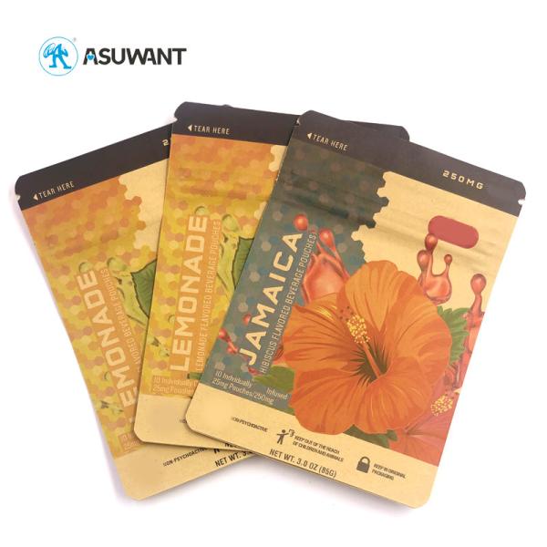 Buy cheap Kraft Brown White Stand Up Zipper Bags Eco Friendly Compostable CMYK Color from wholesalers