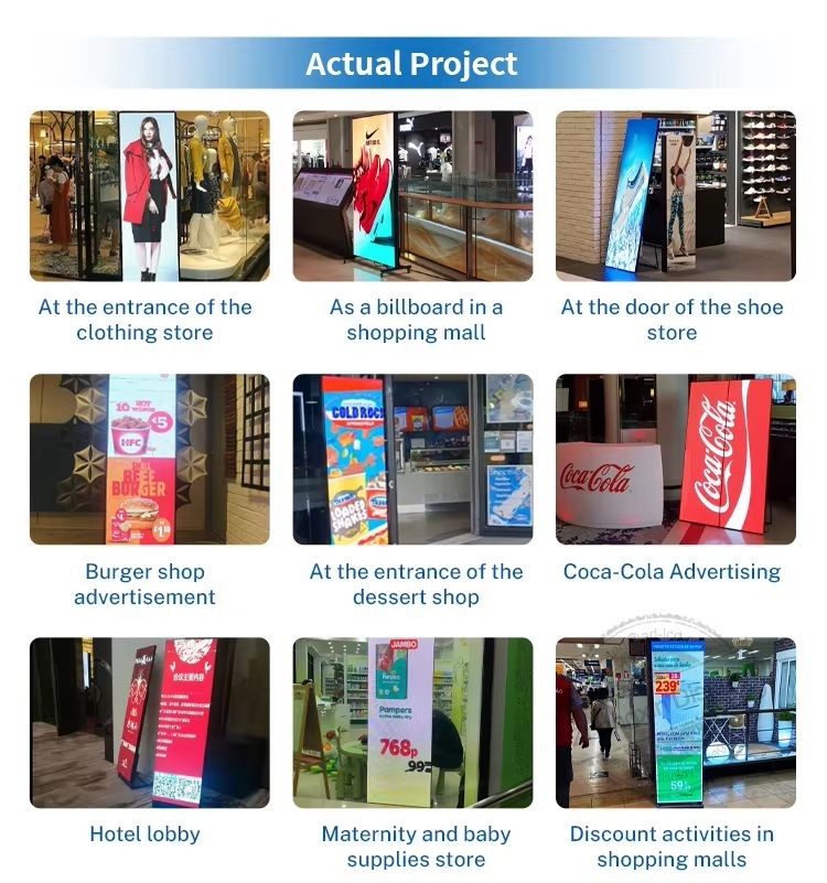 High Brightness Poster Led Display P1.86 P2 P2.5 P3 COB Indoor Commercial Floor Stand Digital LED Poster For Shopping Mall/Cinema