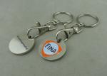 Brass , bronze , Iron Trolley Coin Keyring Single Or Double-Sided For Advertisem