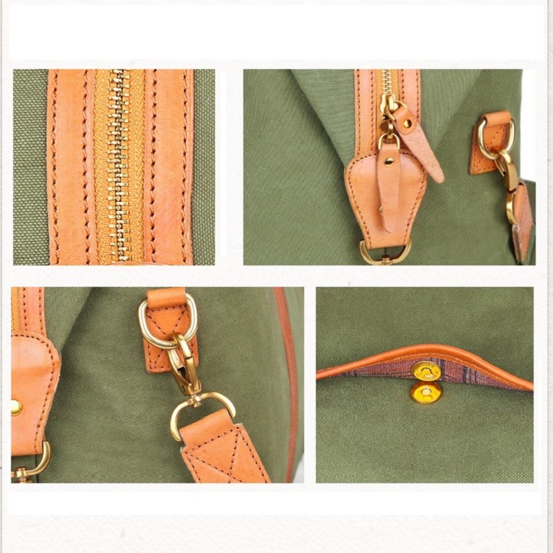 Vegetable Tanned Canvas Travel Duffel Bags