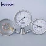 100mm Oil Thread Chromed Bourdon Tube Type Pressure Gauge Bottom Mount