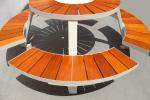 Commercial School Wood Outdoor Picnic Tables With Umbrella Hole