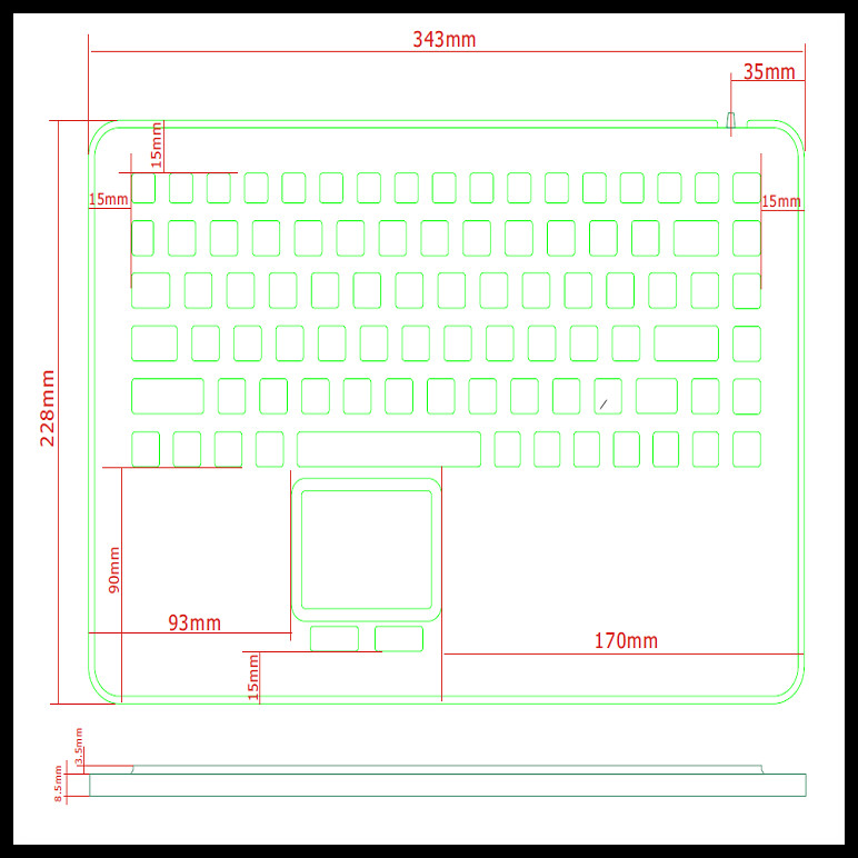 Waterproof Antibacterial Silicone Rubber Keypad For Hospital Equipment