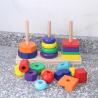 Buy cheap Stacker 21cm Geometric Wooden Building Blocks Toy Sorting Board from wholesalers