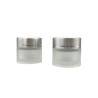 Buy cheap 10g Frosted Cosmetic Glass Jar Cream Diameter 3.5cm Clear Color White Lid from wholesalers