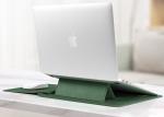 High Standard 13'' Green PU Multi Purpose Laptop Sleeve Bags With Zipper Pouch