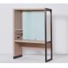 Buy cheap Springhill suites hotel sliding glass panel HPL oak finish metal frame desk unit for hotel guestroom from wholesalers