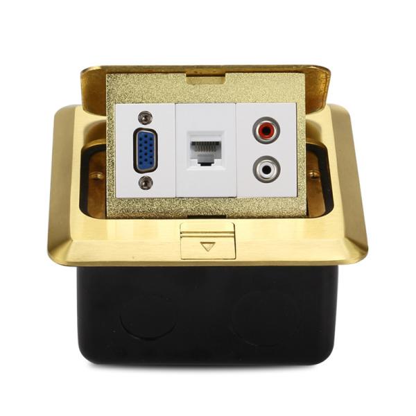 Buy cheap VGA RJ45 Audio Multimedia Combination Pop Up Brass Floor Sockets Ground Outlet Box Waterproof from wholesalers