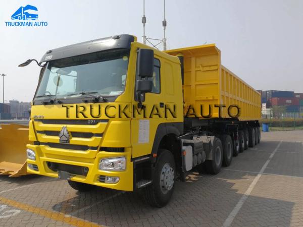 Buy cheap 6 Axles Bauxite Semi Tipper Trailer , Tractor Trailer Dump Trailer 80 Tons from wholesalers